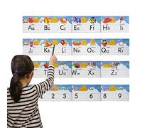 Alphabet Line Bulletin Board,Manuscript Bulletin Board Wall Decorations - Manuscript Bulletin Board with A to Z Letters & 0-10 Number, Alphabet Line Nursery Decor for Kindergarten Gimocool