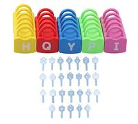 Alphabet Locks Educational Learning Counting Toys Set for Kids Numbers Letters Enhance Fine Motor Skills Plastic 36 Pieces 3-6 Years Cartoon Design (Letter unlock)