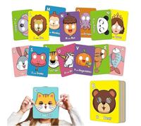 Alphabet Mask Cards with Animal Masks, 26 Pcs Alphabet Abc Flash Cards, Colorful Giant Flashcards Animals, Learn Letters, Spelling, Animals, Interactive Education Games for Parties, Classroom (1 set)