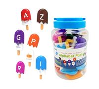 Alphabet Match Game Ice Cream Alphabet Toy Set 11x11x17cm Al-phabet Toys Learn Letters Spelling Games Colour Sorting Montessoris Learning Toys Educational Sensory Toy For 3 Year Olds