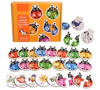 Alphabet Matching Puzzle Set, Animal Puzzle 3D Wooden Cube Block Toys, Wooden Jigsaw Puzzles, ABC Alphabet Learning Toy, Matching Preschool Learning Puzzles, Early Education Montessori Toys For Kids