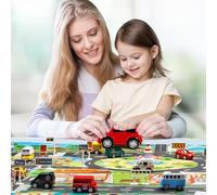 Alphabet Mats for Toddlers Kids Rug Children Toy Car Rug Town Road Map Cars City Play Mat Street Carpet Mat Baby for Floor (A, 130cm)
