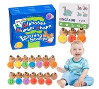 Alphabet Number Stamp Set, Flashcard Learning Tool, 4 Inch Portable Educational Toy, Fun Math Game with Interactive Letters and Numbers, Creative Learnings Activity, Classroom Activities for Kids