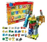 Alphabet Numbers Transformers Robot Maths Educational Toys Building Construction Block Puzzle Vehicle Military Model Tank Missile Helicopter Fighter