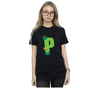 Alphabet P Is For Peter Pan Cotton Boyfriend T-Shirt Disney Black XXXL