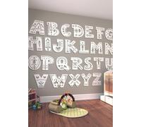 Alphabet Patterns Wall Mural Origin Murals Multi W300cm x H240cm