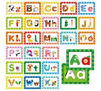 Alphabet Picture Mnemonic Cards, 26 Uppercase & Lowercase Letter Learning Cards for Kids Letter Cognition, ABC Montessori Early Learning Tool for Toddlers, Classroom & Home Activity