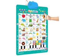 Alphabet Posters for Wall,Piano Game with Songs And Numbers - Animal Number Interactive Vocabulary Posters Preschool | for Ages 1-6 Boys and Girls Kindergarten School