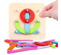 Alphabet Puzzle - 25.5cm Wooden Learning Pegboard | Letters Numbers Shapes Matching Blocks - Color Sorting Stacking Toy | Education, Preschool, Home Play