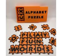 Alphabet Puzzle Jigsaw 26 pieces. ABC, A-Z learning fun School sliding box (Orange/Black)