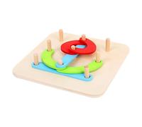 Alphabet Puzzle, Wooden Color Matching Pegboard Shape & Number Stacking Puzzle A 17.3x17.3cm B 25.5x9cm for Kids Girls Motor Skill Play Classroom