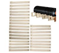 Alphabet Record Separators - 26 Wood Separator Set, Vinyl Catalog Guides | Stylish Media Organization Markings for Shelf Storage, Horizontal, Vertical, Music Archivists, Club, Library,
