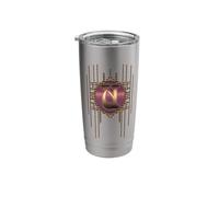 Alphabet Retro Glamour Initial Vintage Art Letter U Monogram Stainless Steel Insulated Tumbler