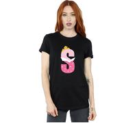 Alphabet S Is For Sleeping Beauty Cotton Boyfriend T-Shirt Disney Black L