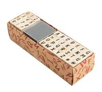 Alphabet Set - Wooden Rubber Letter Number, 40Pcs Vintage Craft Kit, Ink Pad Stamping Tools for DIY Art | Decorative Writing for Card Making Planners Gift Wrapping Scrapbooks