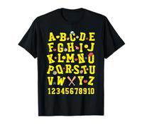 Alphabet Softball ABCs Numbers Letters Kids Boy Girl Teacher T-Shirt