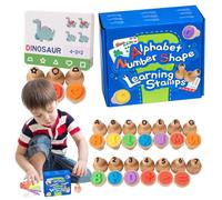 Alphabet stamps for children wooden letter spelling stamps | Compact educational tool with carry case, ideal for kindergarten projects, classroom games and craft , promoting language