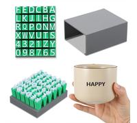 Alphabet Stamps for Clay, Gray Letter Stamps, Complete Uppercase and Number Stamp for Personalized Ceramics and Decorative Projects