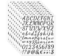 Alphabet Stickers 10 Sheets Vinyl Alphabet Stickers Self-Adhesive Letters Black Sticker Mailbox Numbers Labels DIY Crafts Art Making, Decals for Sign,Notebook,Door,Classroom Decor