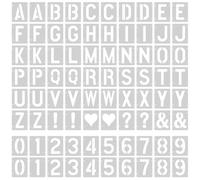 Alphabet Symbol Stencils Set, 80 Pcs Reusable Painting Stencils with Interlocking Letters, Suitable for Wood Burning, Wall Art, Rock Painting, Fabric DIY, Party Banner and Custom Sign Making