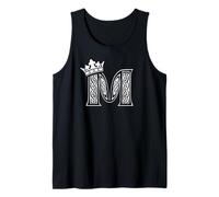 Alphabet T Shirt- Initial Letter M and King Queen Crown Tee Tank Top