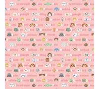 Alphabet Tonal Star Wars 100% Cotton Genuine Licensed Fabric Ideal for Crafts, Quilting, Sewing; Sold in Metre Pre-Cuts (Pink)