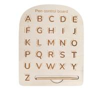 Alphabet Tracing Board - Wooden Number and Letter Learning Tool, Smooth Engraved Writing Practice | Educational for Kids Preschool Classroom Boys Girls Age 3+