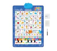 Alphabet Wall Chart - 300g Bilingual Alphabet Numbers | Talking Piano Music Poster | New Talking Wall Charts For Kids Boys Girls Age 1-6 Birthday Holiday Parties Christmas Easter Classroom