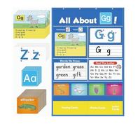 Alphabet Wall Chart ABC Flash Cards Learning Games Letter Recognition Tool Handwriting Practice Letter Tracing for