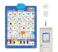 Alphabet Wall Chart - Bilingual Alphabet Numbers Poster, Music Chart with Interactive Sound, Educational Learning Tool with Bright Design, Teaching Aid, Learning Poster for Kids Boys Girls Language