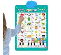 Alphabet Wall Chart - Talking Poster | Songs, Letters, Numbers Game, Animal Vocabulary Interactive Electronic Learning Charts, Piano Songs Game for Boys Girls Kindergarten Nursery Home Classroom