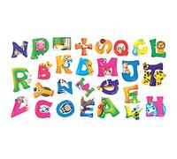 Alphabet Wall Stickers ABC Letters Animals Cartoon Decals Peel and Stick Removable for Kids Bedrooms or Nursery Decoration