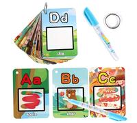 Alphabet Water Coloring Book, 26 Reusable Flash Cards Educational Toy for 3-5 Year Old Kids