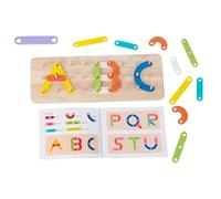 Alphabet Wooden Puzzle | Color Sorting Game | Stacking Pegboard Learning Shapes - for Motor Skill Kids Boys Play Travel Birthday Preschool