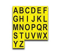 Alphabetic Labels - Vinyl/Nylon Cloth 8.7mm x 12.6mm Yellow Labels - Price per Pack of 780 Labels (P/NO. 7824397AMZ)
