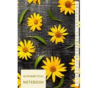 Alphabetical Notebook: A4 Large, A to Z Notebook with Alphabet Index Tabs, Gifts for Seniors, Yellow Daisies