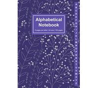Alphabetical Notebook: A4 Size A-Z Alphabetical Notebook with Tabs (Purple/White Floral Cover)