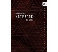 Alphabetical Notebook A5: Medium Lined-Journal Organizer with A-Z Tabs Printed | Geometric Triangle Design Marble Red Black