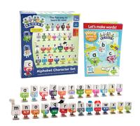 ALPHABLOCKS Alphabet Character Set - 26 Letter Alphabet Toys for Phonics Games & Reading Skills with Interactive Activity Book Featuring 90+ Decodabl
