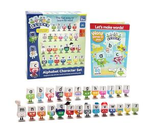 ALPHABLOCKS Character Play Set - Kids Alphabet Plastic Figures Blocks Toy