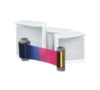 AlphaCard Fargo 200 Print YMCKOK Ribbon w/Cleaning Roller (45110) and 200 Premium Blank PVC Cards Bundle