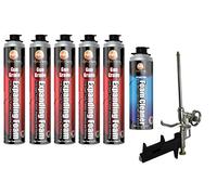 AlphaChem Gun Foam Trade Pack 5 x Gun Grade Expanding Foam 1 x Foam Cleaner 1 x Foam Applicator