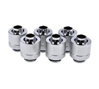 Alphacool 13/10mm Chrome Compression Fitting - Six Pack