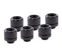 Alphacool 14mm Black Hard Tube Compression Fitting - Six Pack