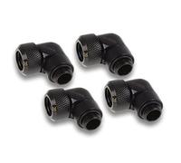 Alphacool Eiszapfen 13 mm HardTube Compression Fitting 90° Rotatable G1/4 for Acryl/Brass Tubes - 4 Pieces Set Deep Black