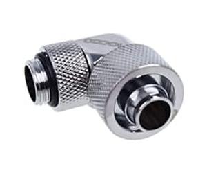 Alphacool Eiszapfen 16/10mm Threaded Rotatable 90 Degree G1 / 4 Fitting - Chrome
