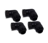 Alphacool Eiszapfen Angled Adaptor 90° Rotatable G1/4 AG to G1/4 IG - Set of 4 Deep Black