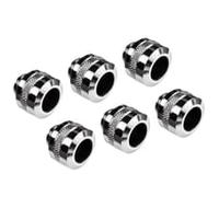 Alphacool PRO 13mm Hard Tube Compression Chrome Fitting - Six Pack