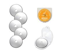 Alphafix Rotary Cutter Blades 60mm 05 Pack - Fits Olfa Fiskars Martelli TrueCut - Replacement Cutting Blade for Quilting Fabric, Leather, Craft (60mm)