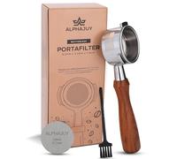 ALPHAJUY 54mm Bottomless Portafilter Breville Compatible - 54mm Portafilter with USA Flag Engraving - Enrich Your Coffee Espresso Shot